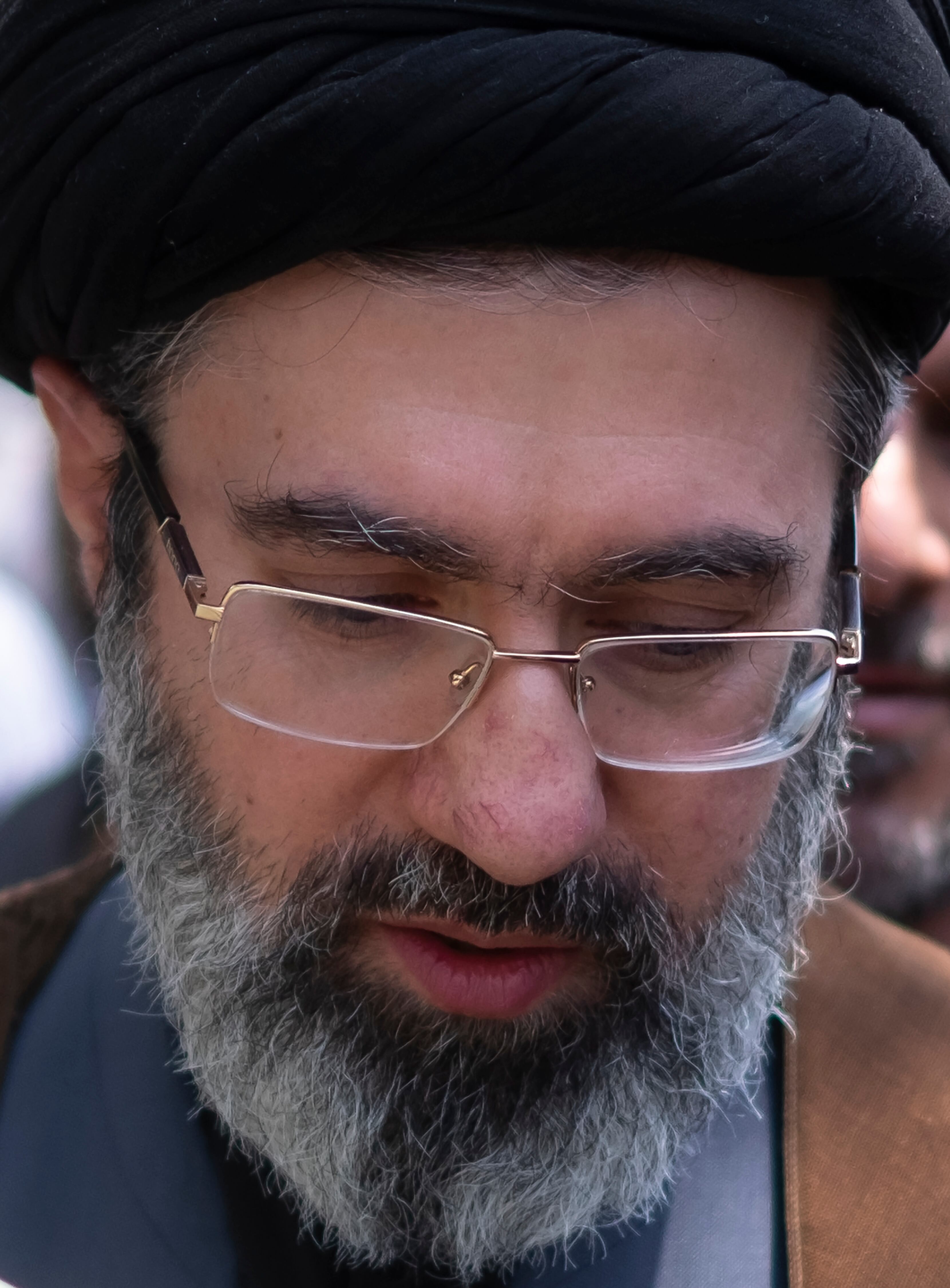 Fotografía de archivo del 31 de mayo de 2019. Mojtaba Jamenei, hijo del líder supremo de Irán, el ayatolá Alí Jamenei, asiste a una manifestación para conmemorar el Día de Jerusalén en Teherán.