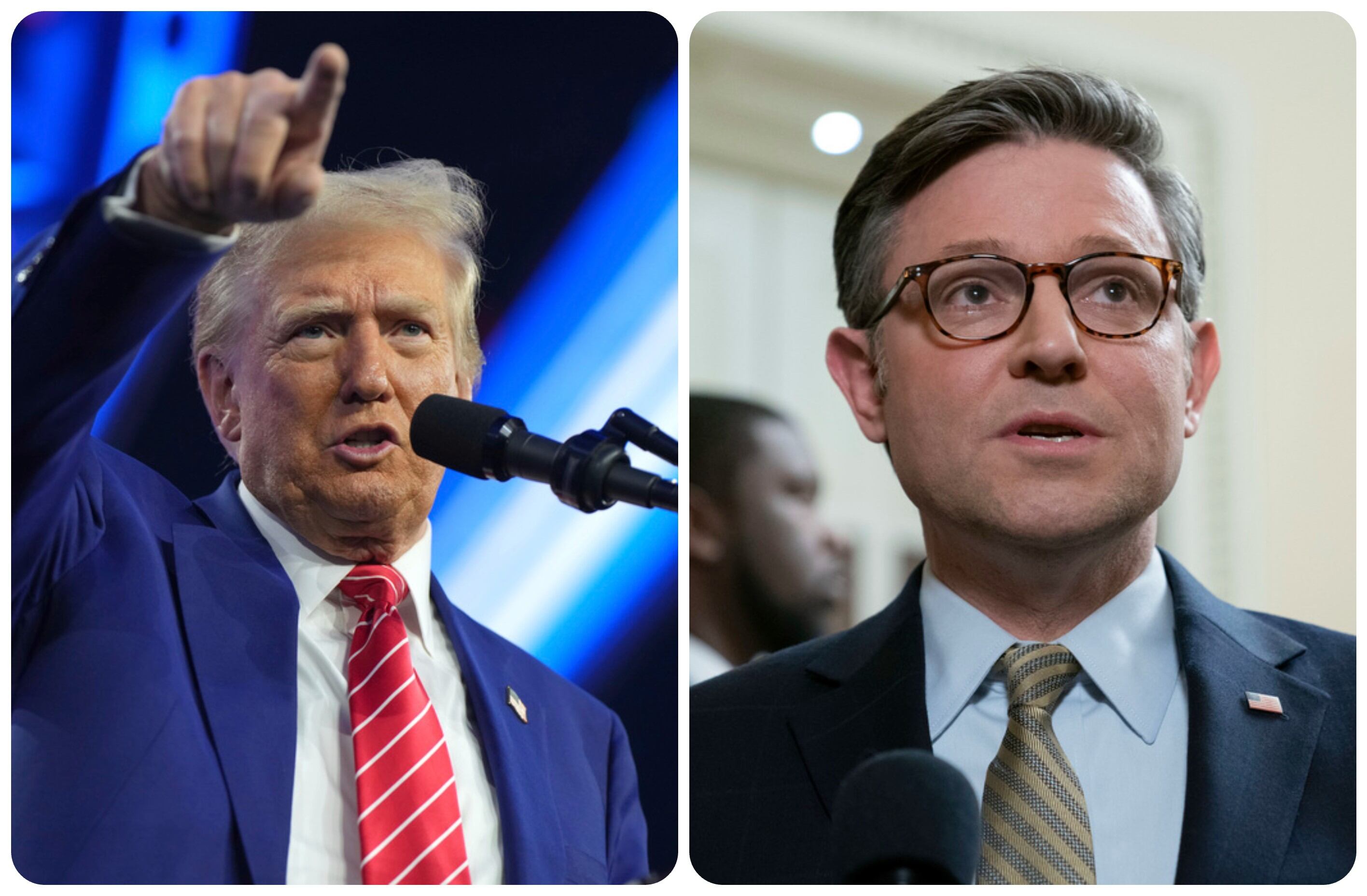 Donald Trump y el presidente de la Cámara de Representantes, Mike Johnson
