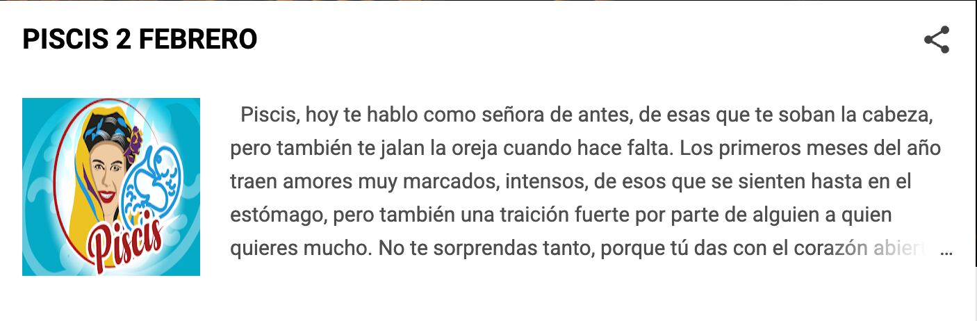 Horóscopo de Nana Calistar hoy para Piscis