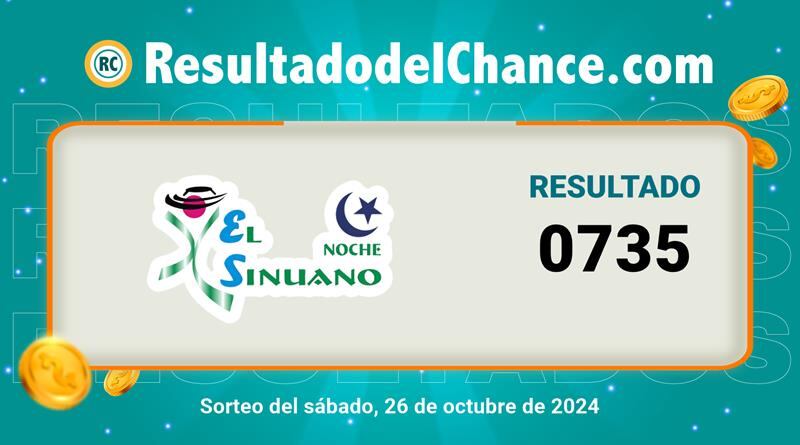 Lotería Sinuano Noche sorteo 26 de octubre de 2024.