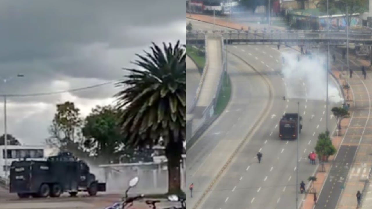 Disturbios a las afueras de la Universidad Nacional, este viernes 16 de mayo.