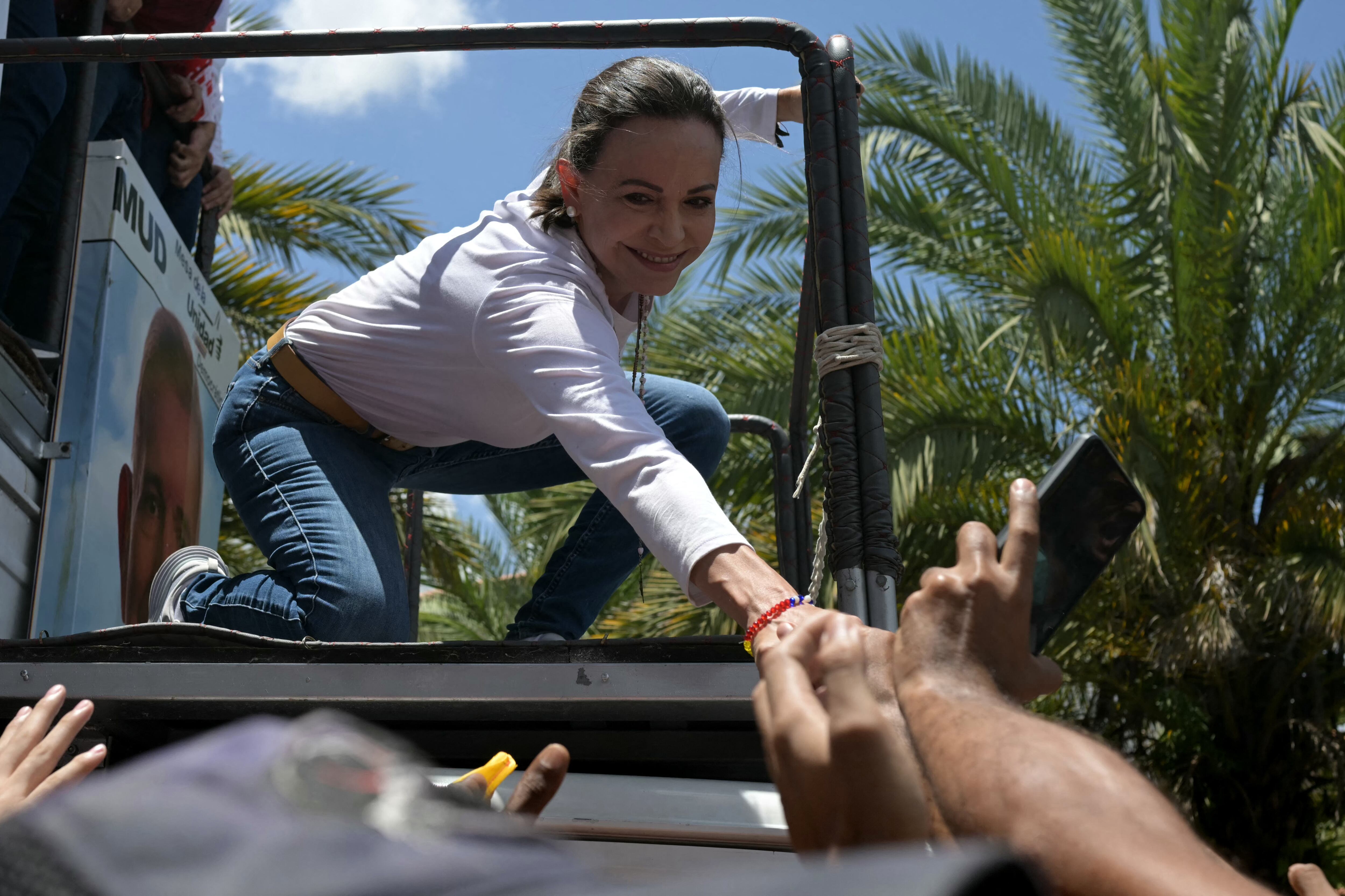 María Corina Machado hace presencia en las manifestaciones de este sábado.