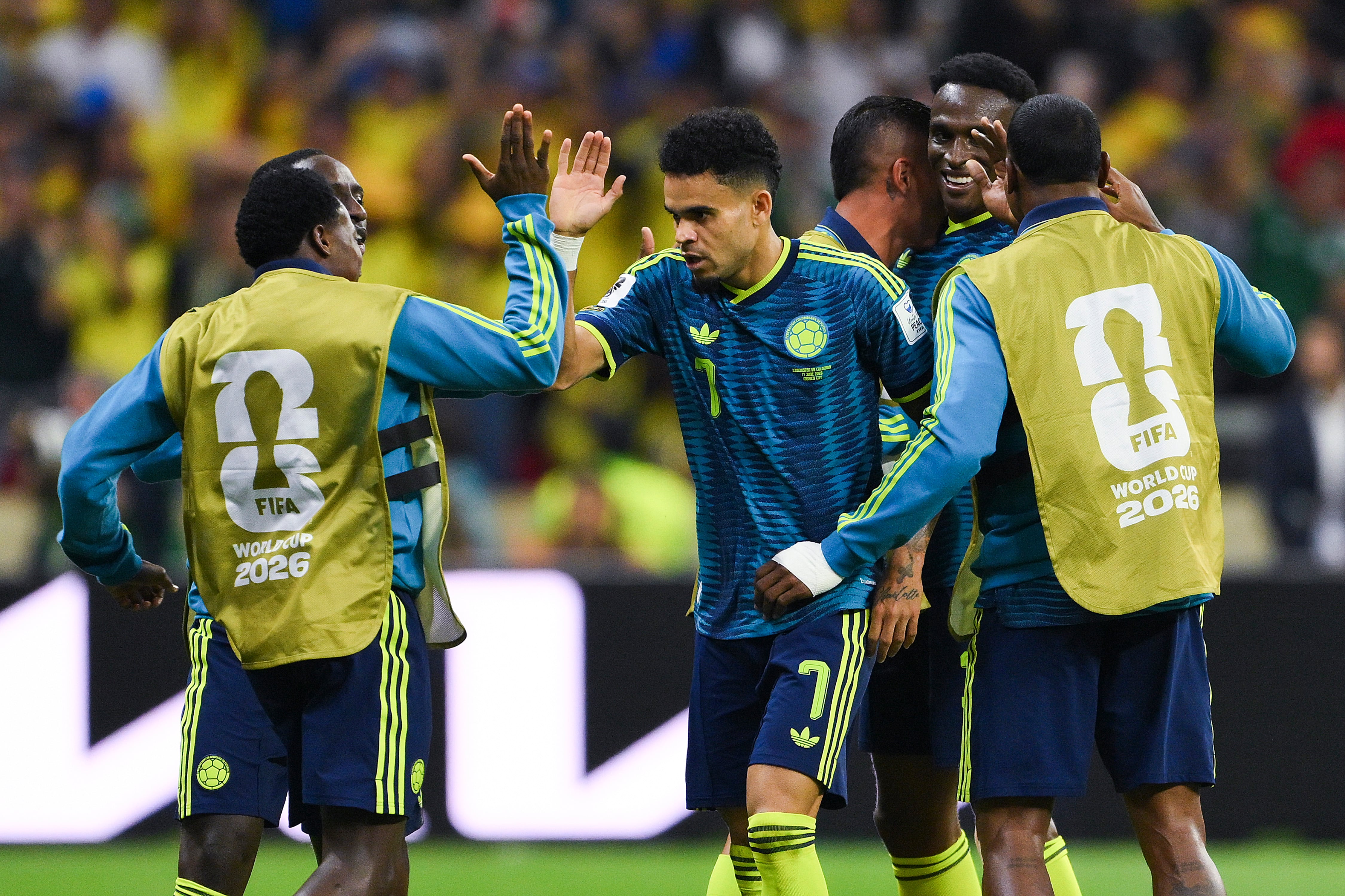 Selección Colombia celebra en el debut del Mundial 2026 vs. Uzbekistán.