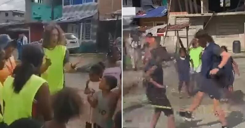 Carles Puyol, jugando un partido en Buenaventura.