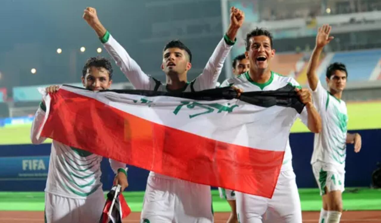 Algunos miembros de la Selección de Irak Sub-20.
