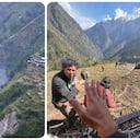 En esta foto proporcionada por el Ejército de Nepal, los residentes afectados por las inundaciones en el río Budhi Gandaki, en el centro norte de Nepal, son evacuados en helicóptero.