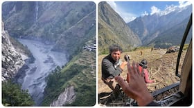 En esta foto proporcionada por el Ejército de Nepal, los residentes afectados por las inundaciones en el río Budhi Gandaki, en el centro norte de Nepal, son evacuados en helicóptero.