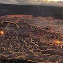 Lago de lava en la caldera del volcán Kilauea durante una nueva erupción en Hawai, Estados Unidos.