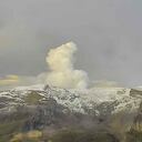 Panorámica del volcán Nevado del Ruiz desde el Cañón de Azufrado.
