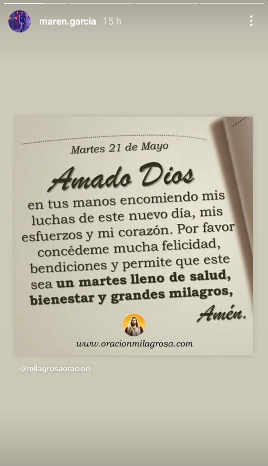 Este fue el mensaje de la esposa de Geles.