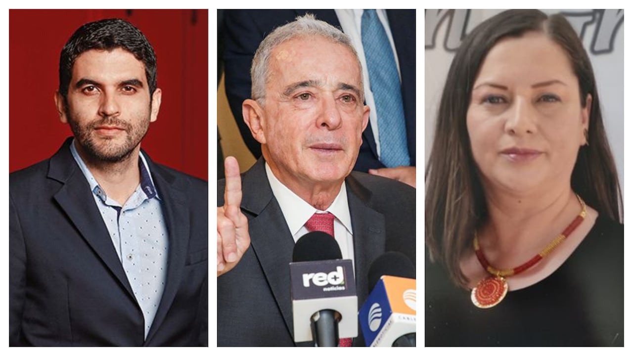 Hernán Cadavid, Álvaro Uribe y Josmary Rincón.