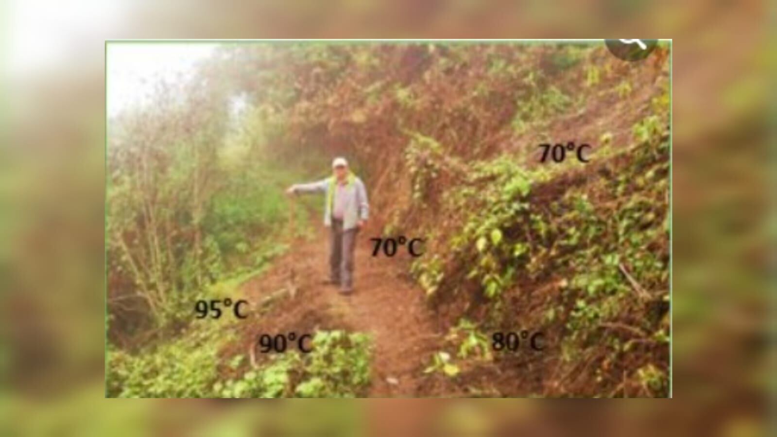 Temperatura en el volcán Cerro Machín