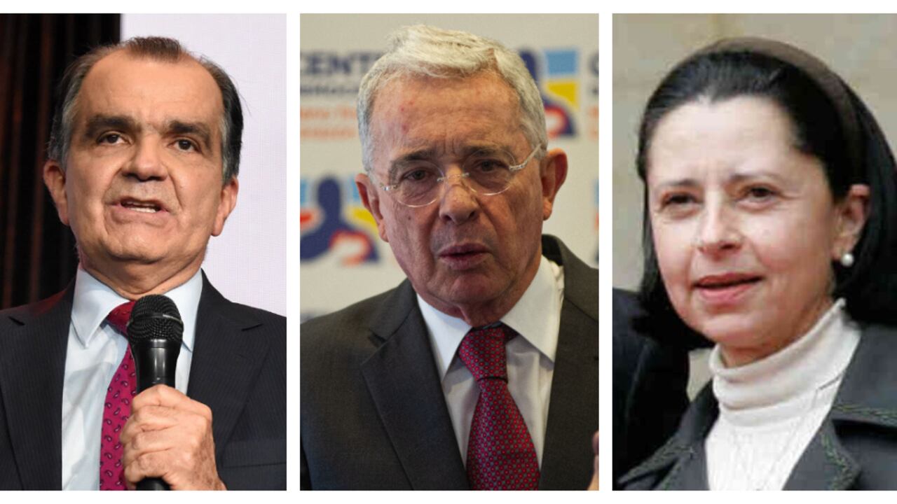 Óscar Iván Zuluaga, Álvaro Uribe y Lina Moreno de Uribe