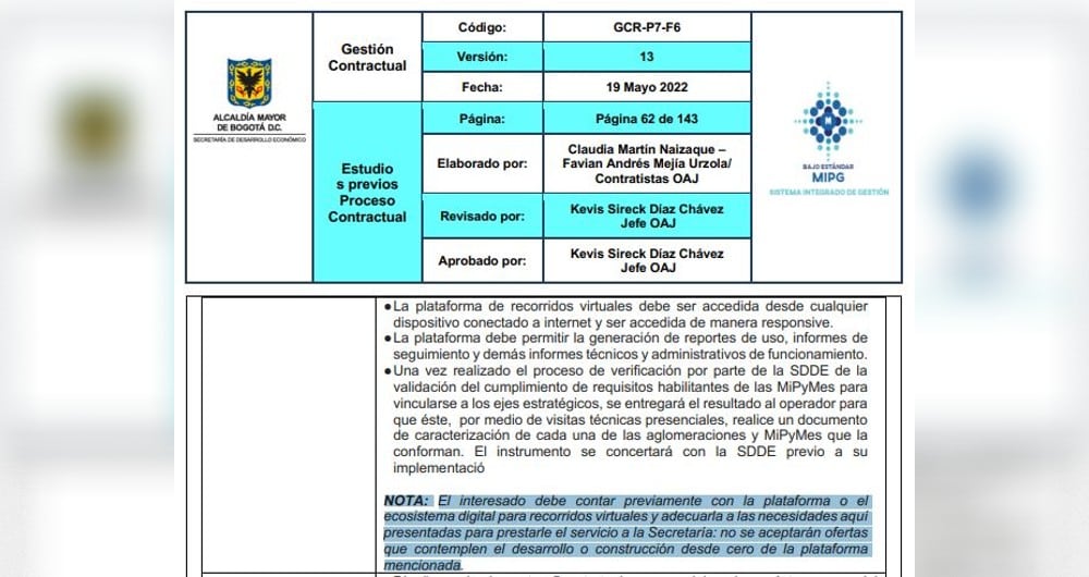 Estudios previos de la Secretaría Desarrollo Económico.