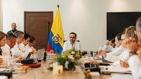 Consejo de ministros, presidido por el presidente Abelardo De La Espriella