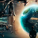 Ilustración de un escenario hipotético en donde una super IA controla el planeta Tierra.