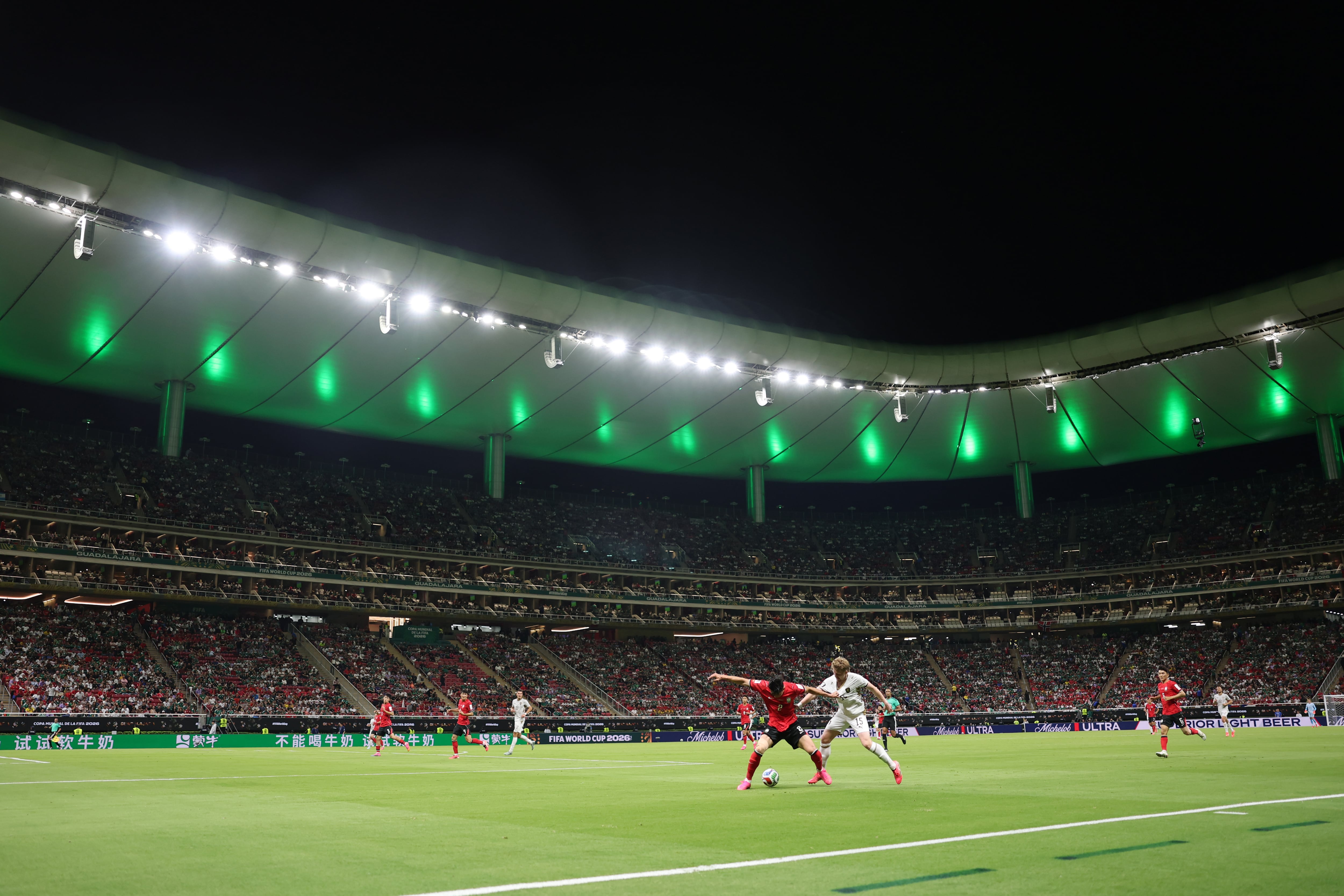 Panóramica del estadio AKRON en el partido entre Corea del Sur y República Checa