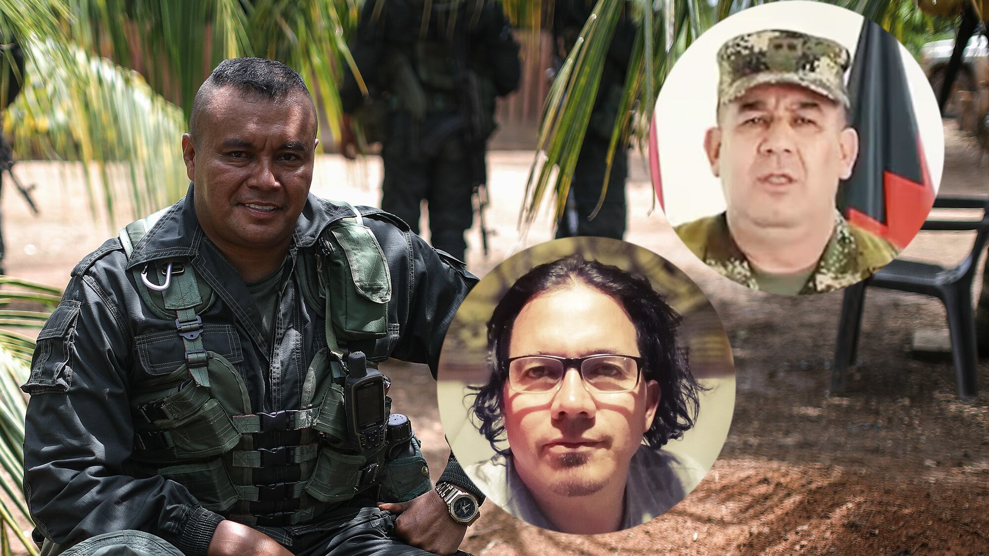 Wilmar Mejía y el general Juan Miguel Huertas