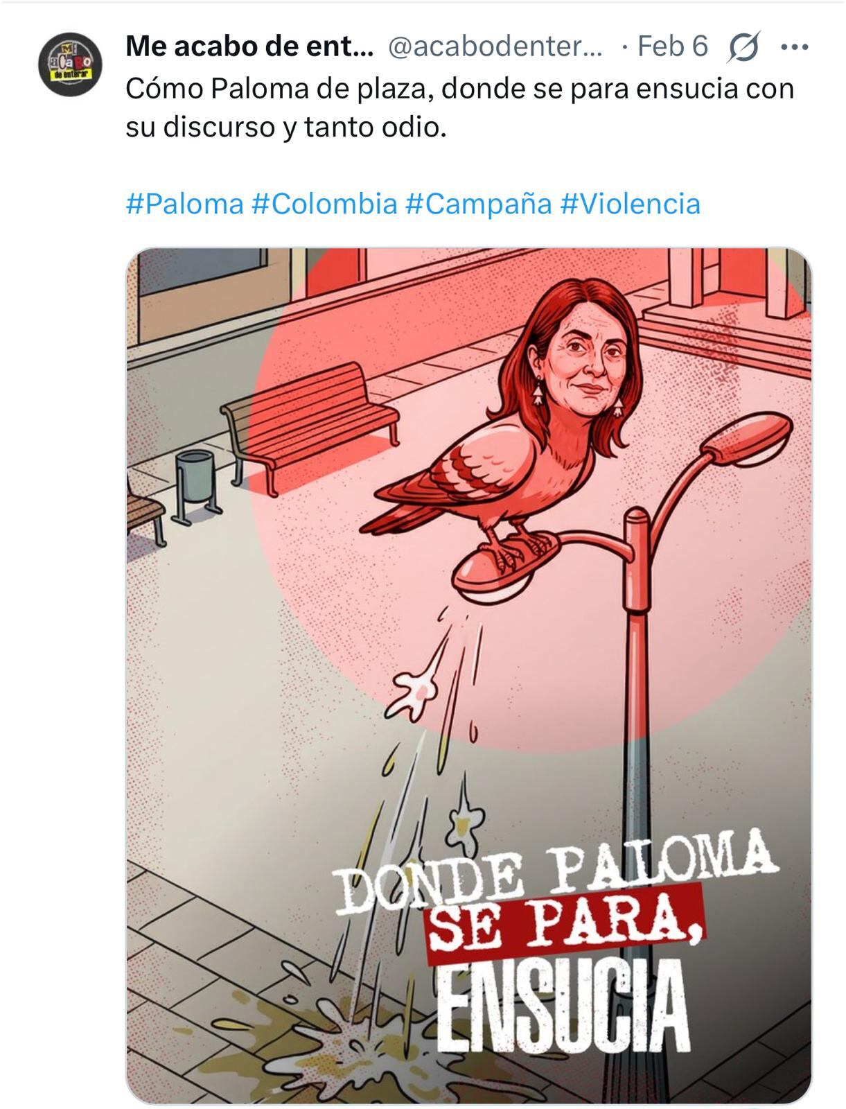 Mensajes contra la precandidata presidencial Paloma Valencia.