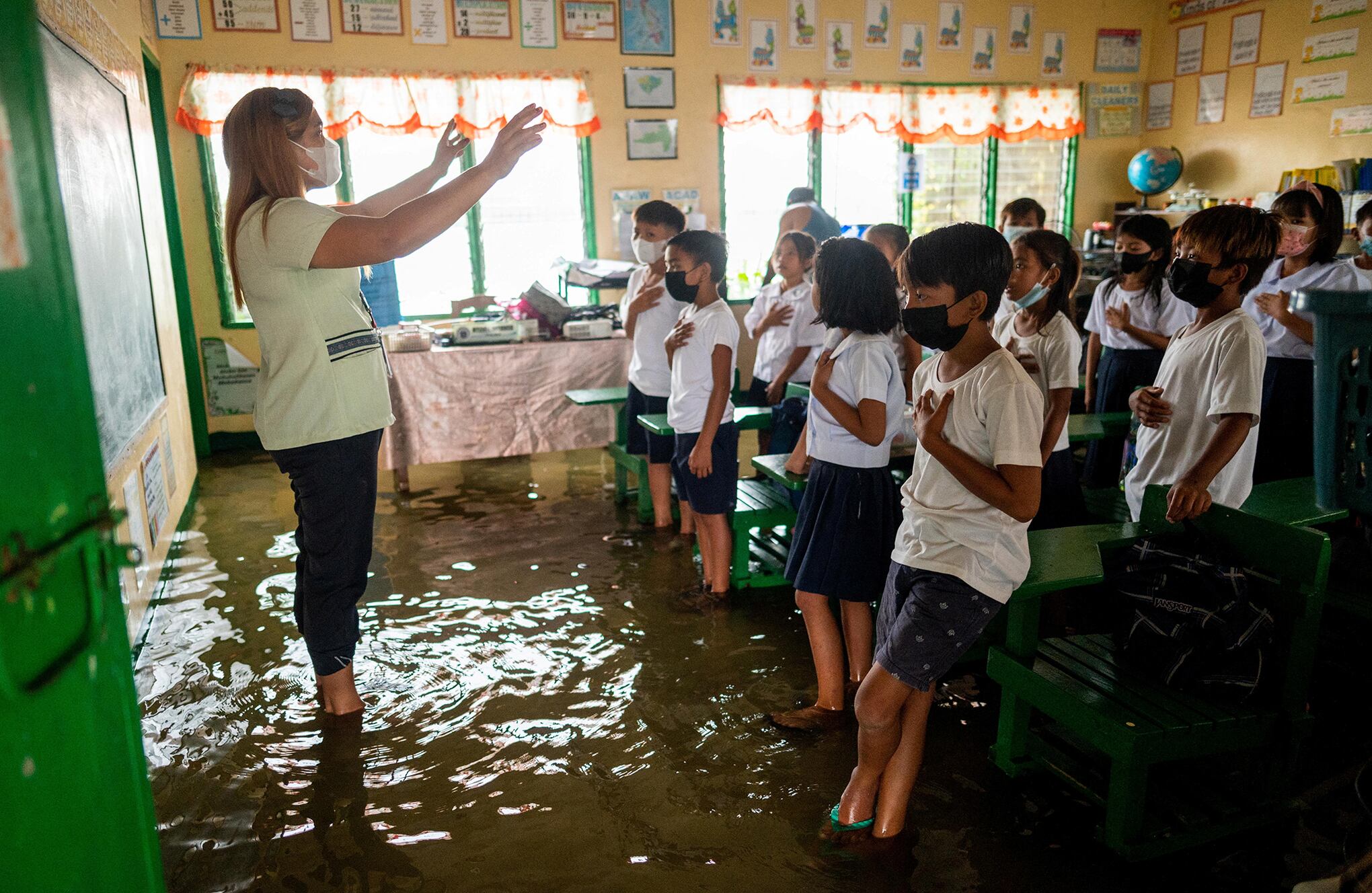 En imágenes Escuela inundada de Filipinas
