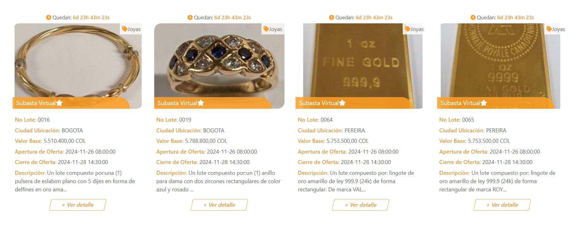 La subasta se realizará a través de la plataforma Martillo de Banco Popular.