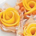 Canastas con masa filo y mango.