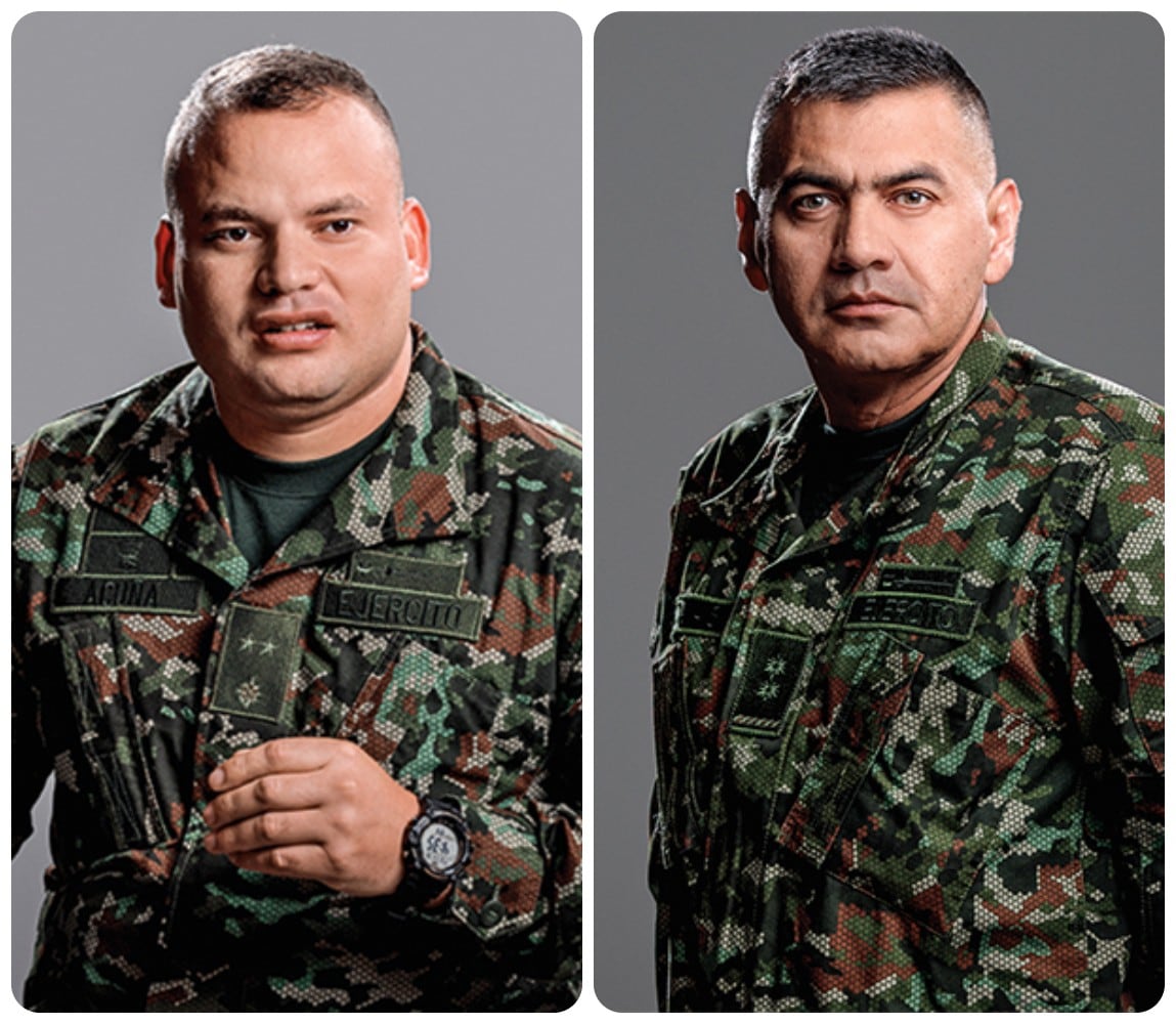 El teniente Fredy Acuña y el general Jhon Rojas.