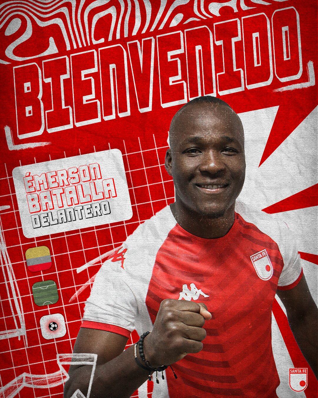 Emerson Batalla fue presentado como nuevo jugador de Santa Fe