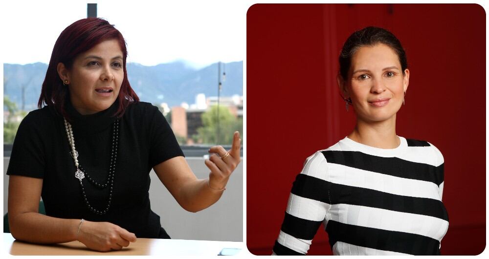 La ministra de Agricultura, Jhenifer Mojica, y la senadora Andrea Padilla.