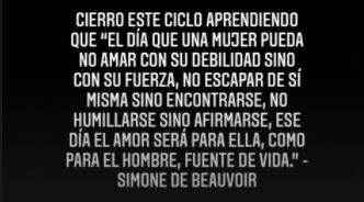 Frase que compartió Belinda