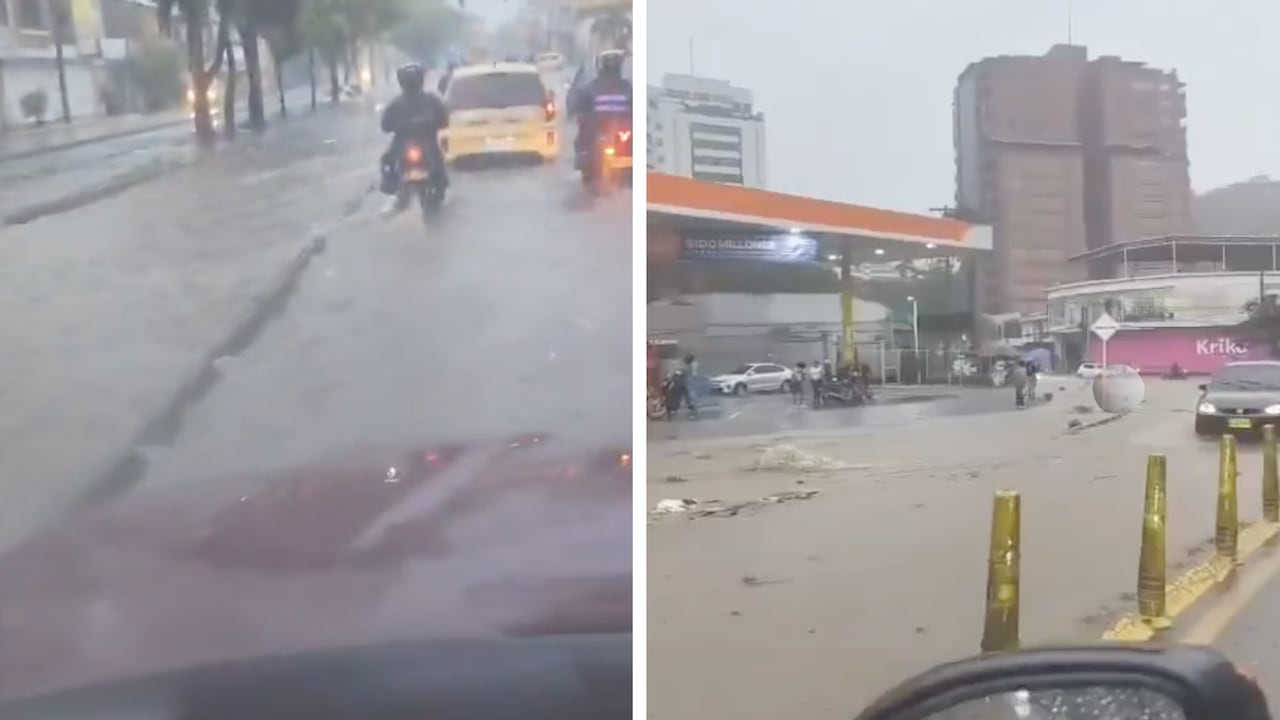 Fuertes lluvias en Cali durante la mañana del lunes 19 de octubre