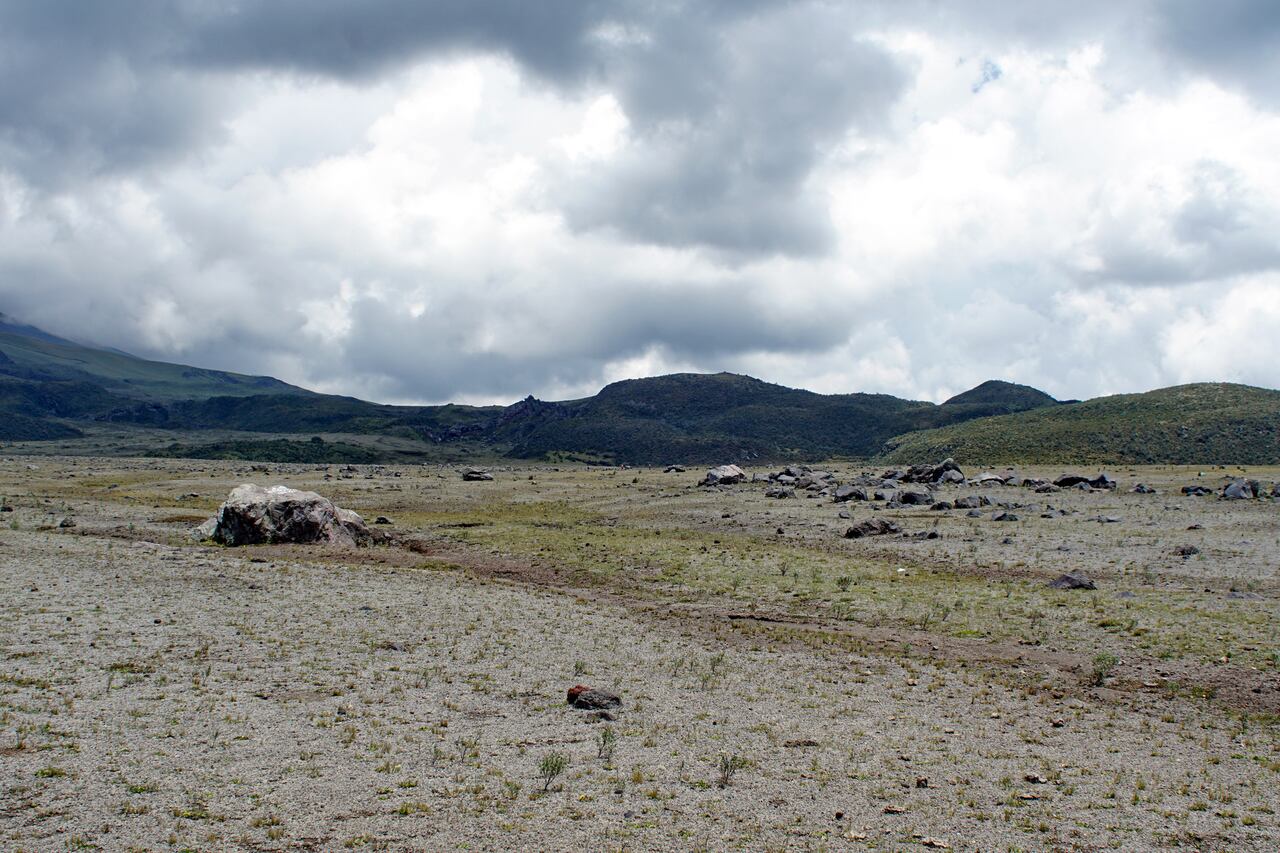 Paisaje desolado en el parque del volcán Cotopaxi - Fotografía de stock