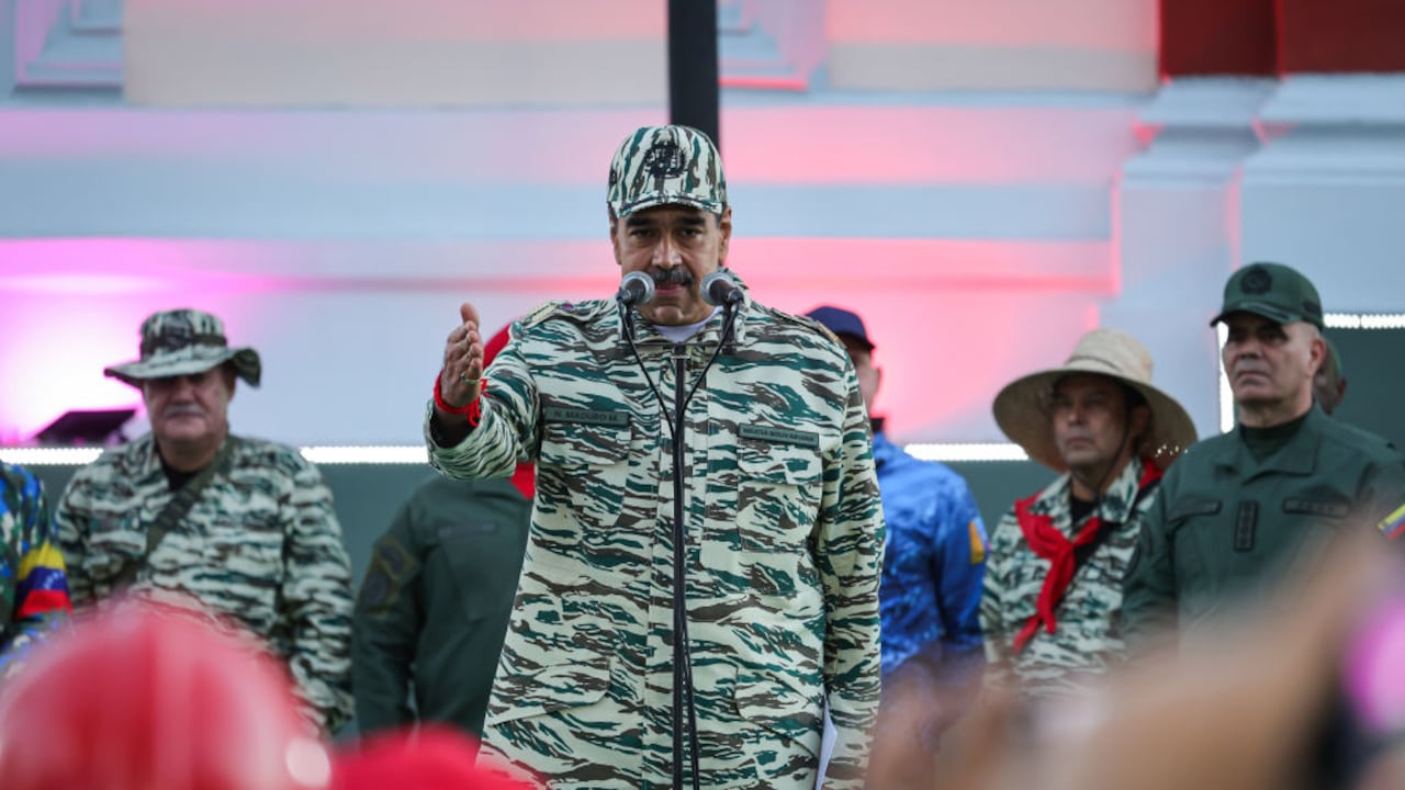 "Este es el primer ejercicio Escudo Bolivariano 2025 para garantizar la paz, la soberanía, la libertad y la democracia verdadera de nuestra Venezuela amada", dijo Nicolás Maduro (Photo by Jesus Vargas/Getty Images)