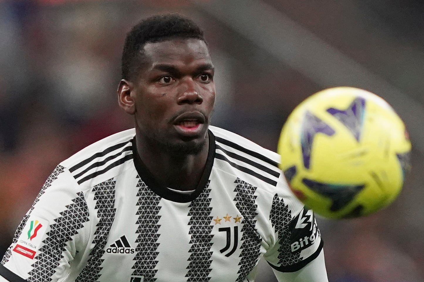 ARCHIVO - El volante de la Juventus Paul Pogba durante el partido contra el Inter de Milán de la Serie A, el 26 de abril de 2023. (Spada/LaPresse vía AP)