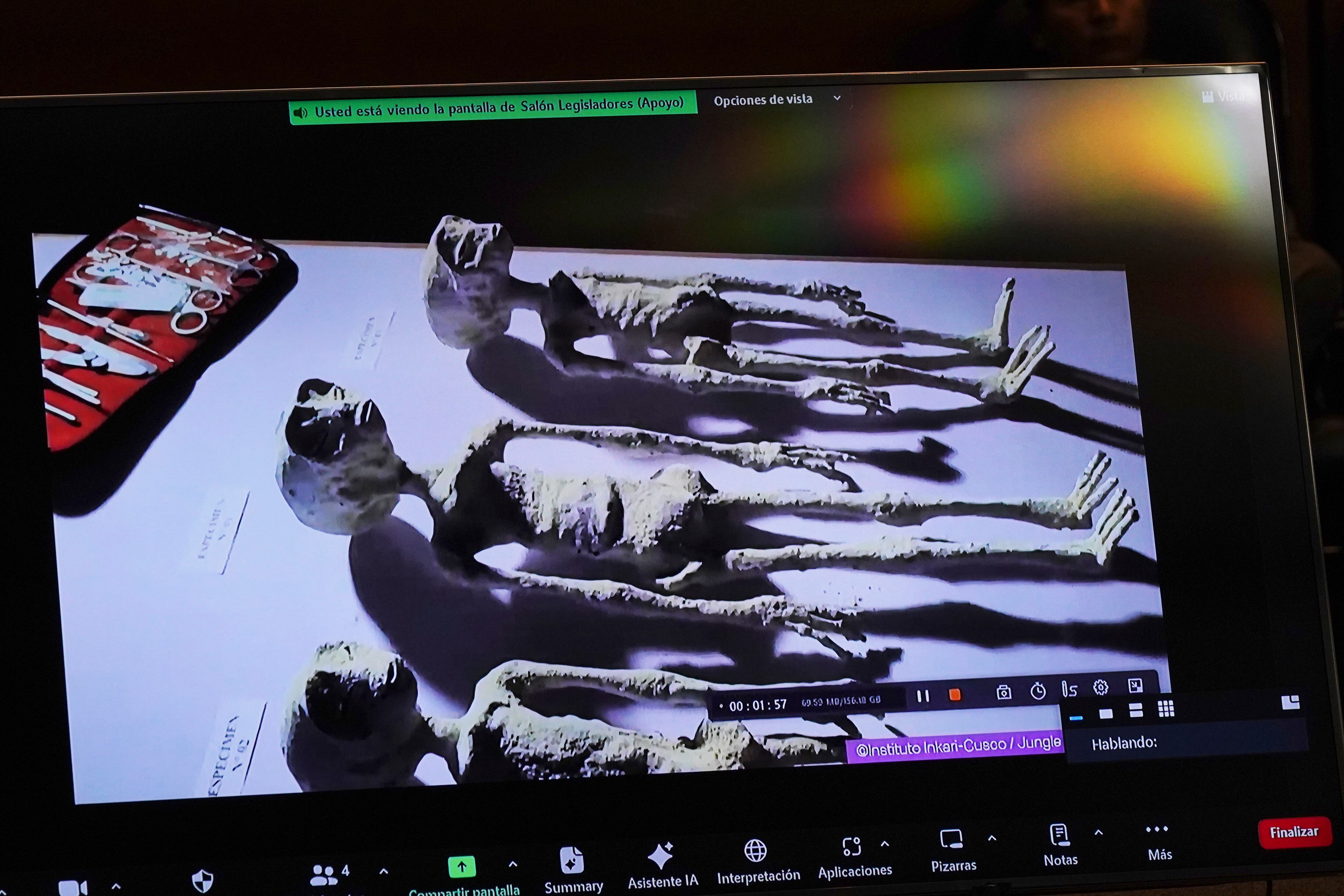 Tras la polémica que desató la presentación ante el Congreso el pasado septiembre, el martes se retomó en una sala de la Cámara de Diputados la discusión en torno a los hallazgos respaldados por varios médicos peruanos y otros especialistas, entre ellos el periodista y ufólogo mexicano José Jaime Maussan.