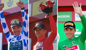 Carapaz, Evenepoel y Pedersen, tridente de ganadores en la Vuelta a España 2022.