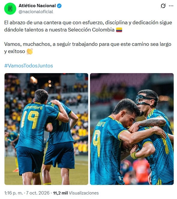 Posteo en Atlético Nacional