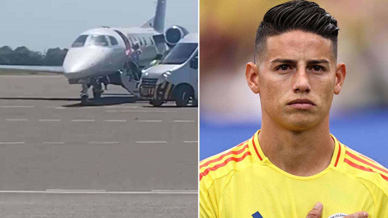 James Rodríguez fue captado llegando a Barranquilla en avión privado