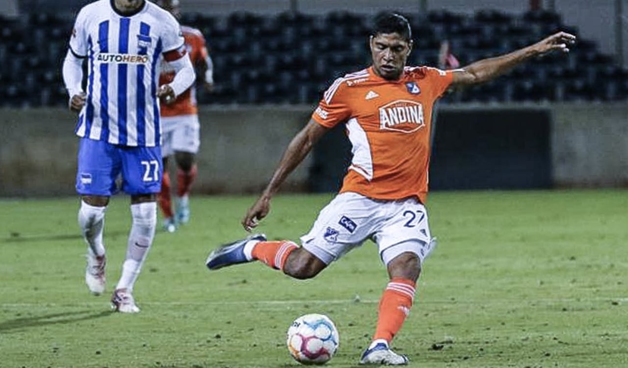 Luis Carlos Ruiz, anotador del primer gol de Millonarios en 2023.