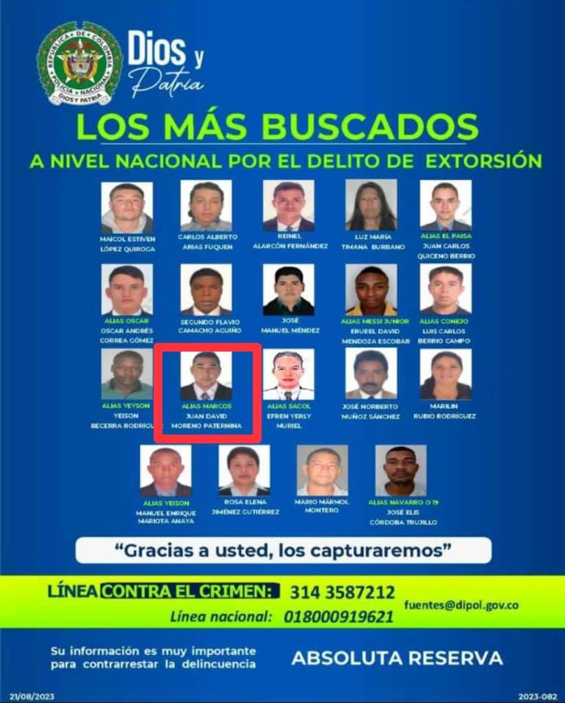 Capturado Juan David Moreno Paternina, alias El Loco, señalado cabecilla del Clan del Golfo