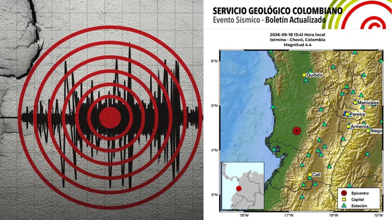 El sismo de magnitud 4,4 fue registrado este viernes en Istmina, Chocó.