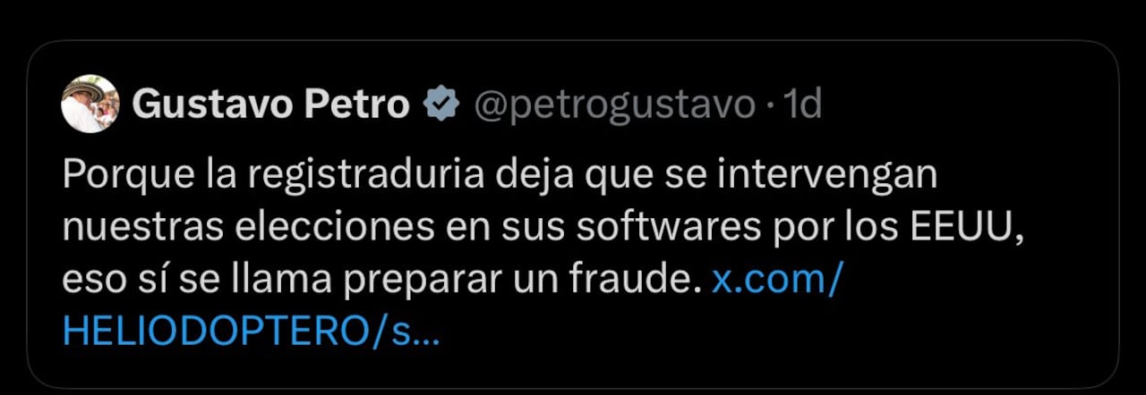 Polémico trino de Gustavo Petro.