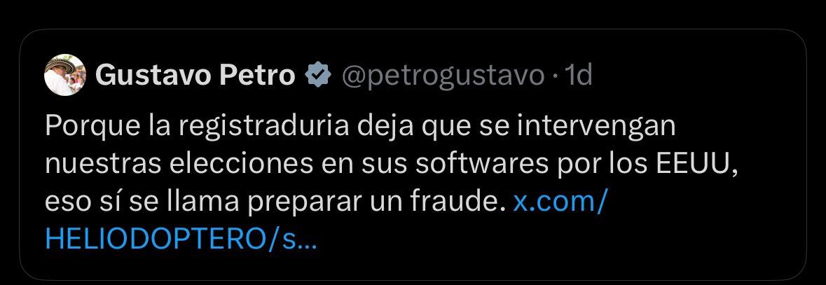 Polémico trino de Gustavo Petro.