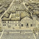 Reconstrucción hipotética de Santa María entre 1510 y 1524. Ilustración de Daniela Orrego.