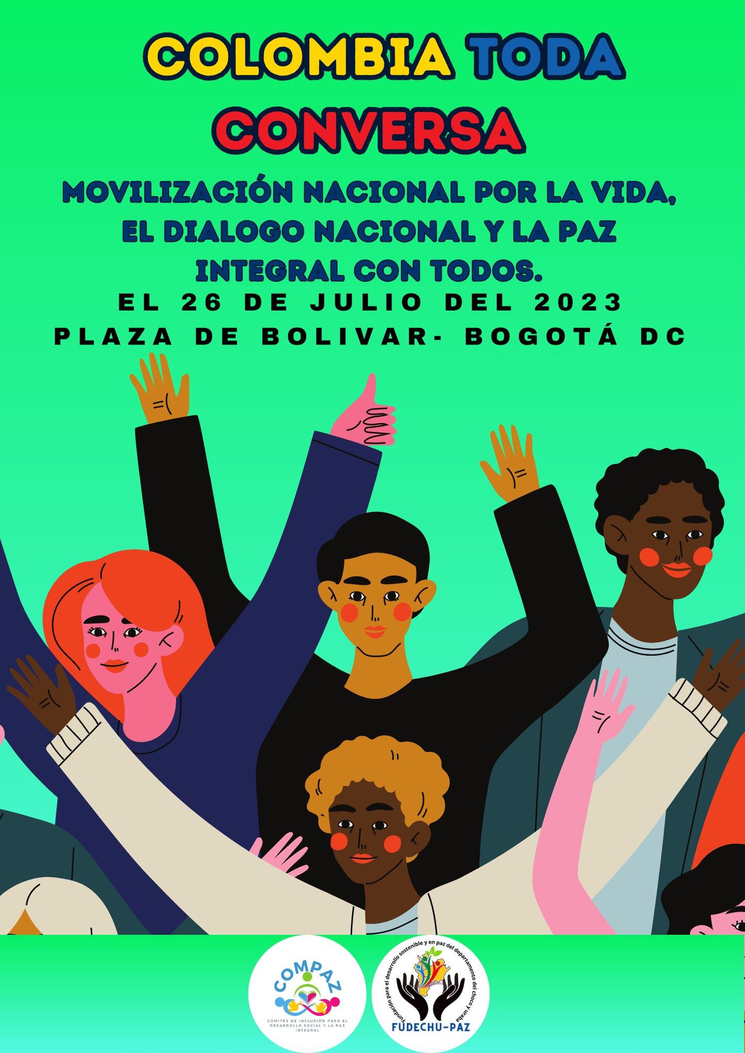 Marcha de la Fundación para el Desarrollo Sostenible y en Paz del Departamento del Chocó y Urabá (Fundechu-Paz)