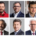 Candidatos a la alcaldía de Bogotá. Arriba de izquierda a derecha: Carlos Fernando Galán, Jorge Luis Vargas y Rodrigo Lara. Abajo de izquierda a derecha: Gustavo Bolívar, Juan Daniel Oviedo, Diego Molano y Jorge Robledo.