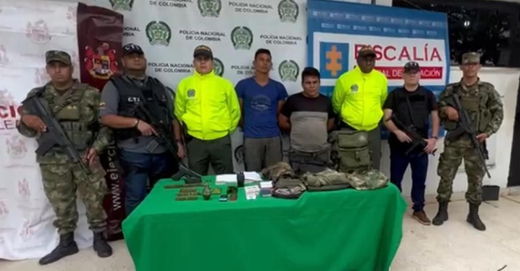 Los dos sujetos fueron capturados con apoyo del Ejército y el CTI
