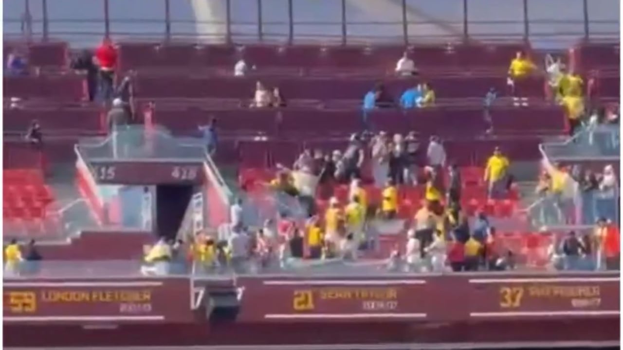 Pelea entre hinchas de la Selección Colombia