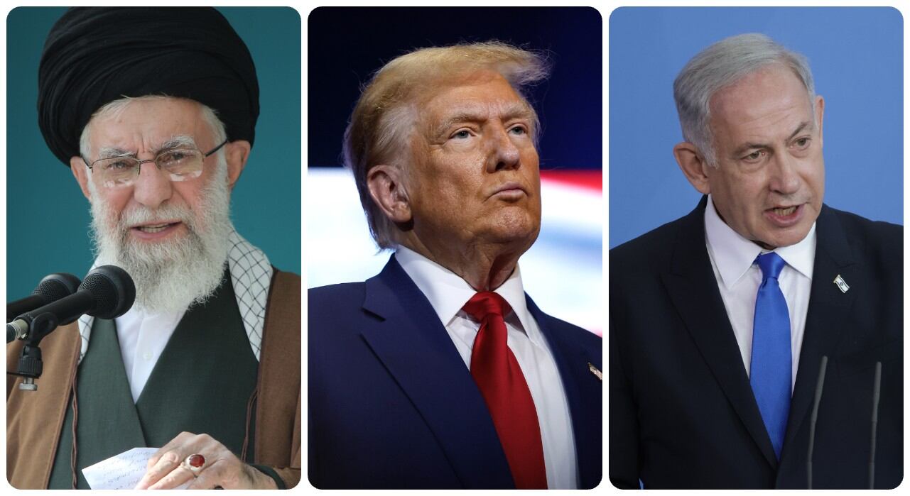 Los líderes de Irán, Estados Unidos, Israel e Irán, Donald Trump, Benjamin Netanyahu y Ali Jamenei