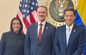 María Consuelo Araújo, Jamieson Greer y Mauricio Gómez Amín.